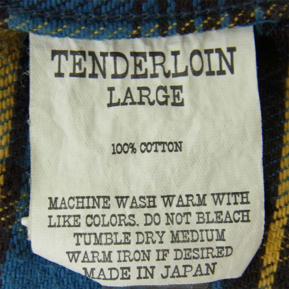 TENDERLOIN テンダーロイン T-HEAVY FLANNEL CHECK SHT ヘビー フランネル チェック ブルー系 L【中古】
