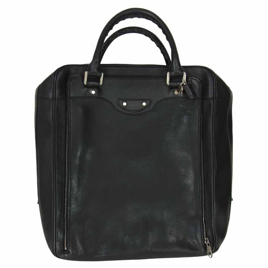BALENCIAGA バレンシアガ ジップ レザー ブリーフケース ブラック系【中古】