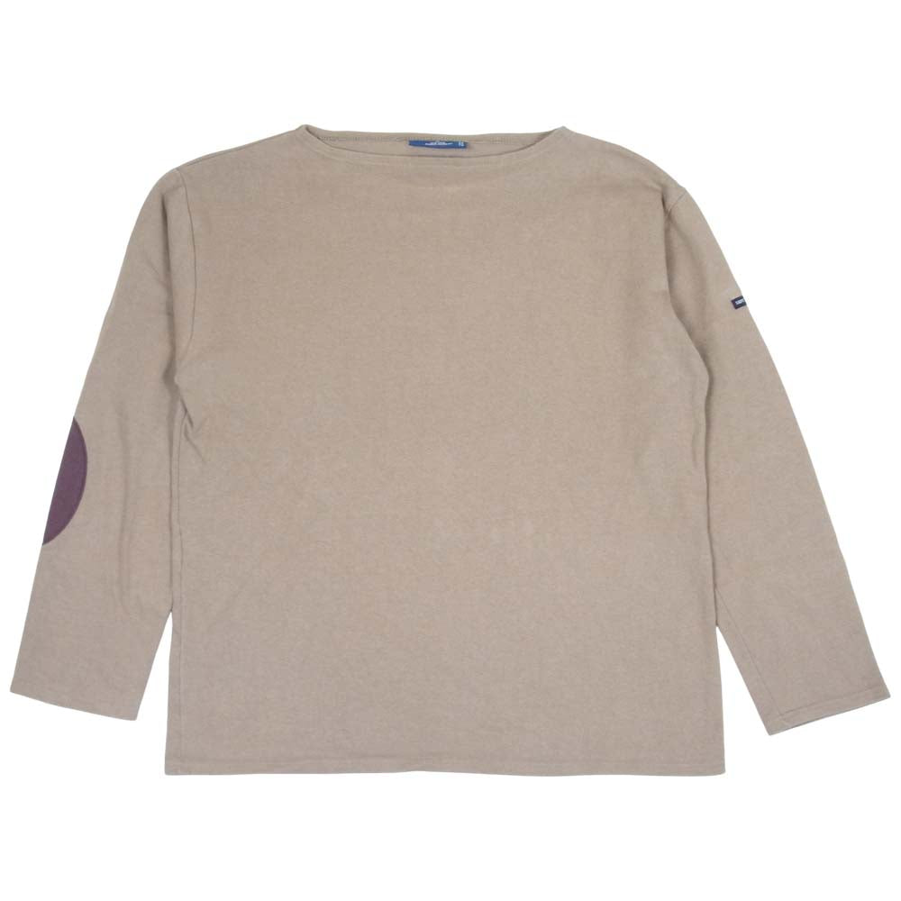 SAINT JAMES セントジェームス OUESSANT ウエッソン エルボーパッチ バスクシャツ ブラウン系 42【中古】