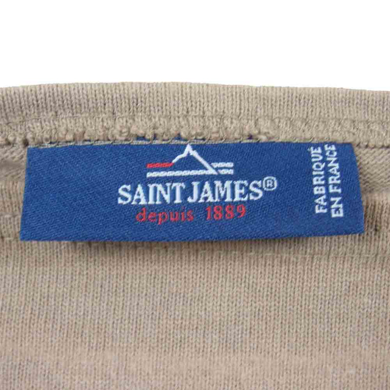 SAINT JAMES セントジェームス OUESSANT ウエッソン エルボーパッチ バスクシャツ ブラウン系 42【中古】