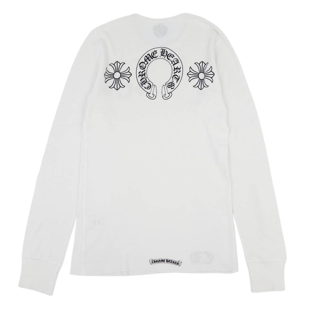 CHROME HEARTS クロムハーツ（原本無） 国内正規品 ホースシュー プリント ロングスリーブ Tシャツ カットソー ホワイト系【中古】
