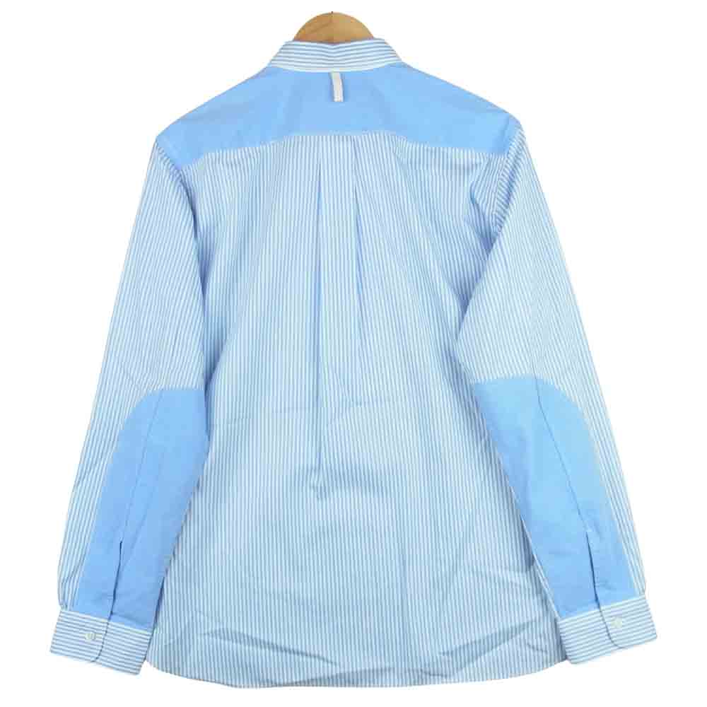 JUNYA WATANABE COMME des GARCONS MAN ジュンヤワタナベコムデギャルソンマン WG-B007 綿 ストライプ プリント シャンブレー 長袖 シャツ ライトブルー系 L【新古品】【未使用】【中古】