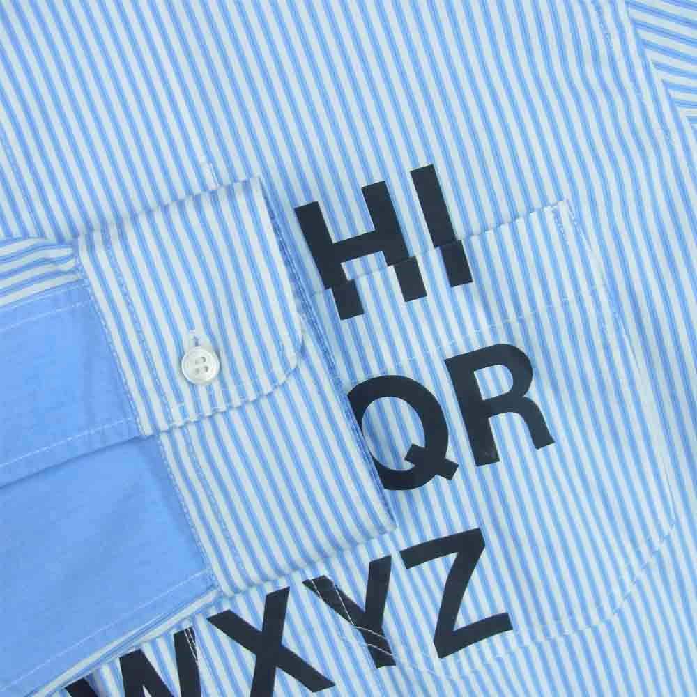 JUNYA WATANABE COMME des GARCONS MAN ジュンヤワタナベコムデギャルソンマン WG-B007 綿 ストライプ プリント シャンブレー 長袖 シャツ ライトブルー系 L【新古品】【未使用】【中古】