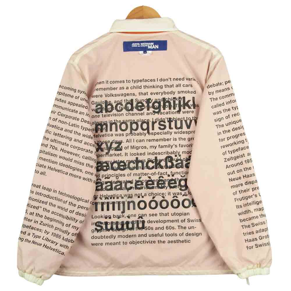 JUNYA WATANABE COMME des GARCONS MAN ジュンヤワタナベコムデギャルソンマン WG-J001 Helvetica リバーシブル コーチ ジャケット オレンジ系 ホワイト系 M【中古】