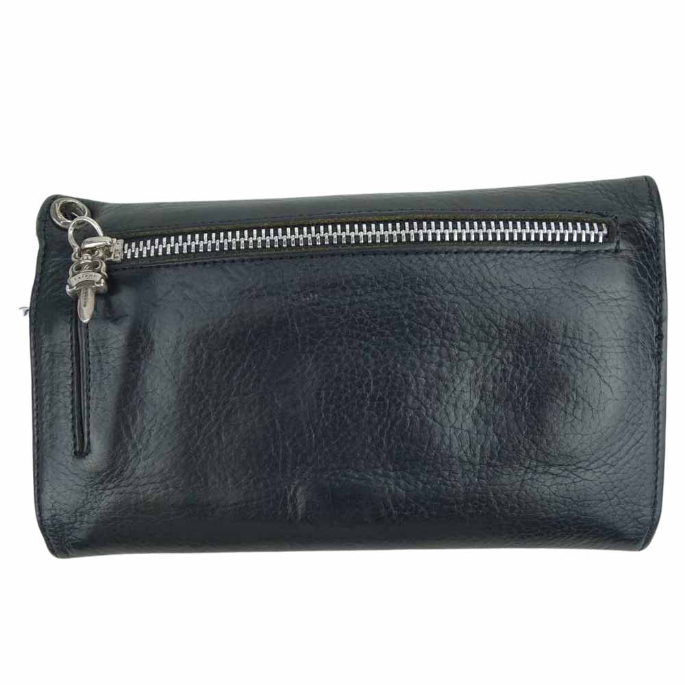 CHROME HEARTS クロムハーツ（原本無） クロスボール ボタン ウェーブ ウォレット ブラック系【中古】