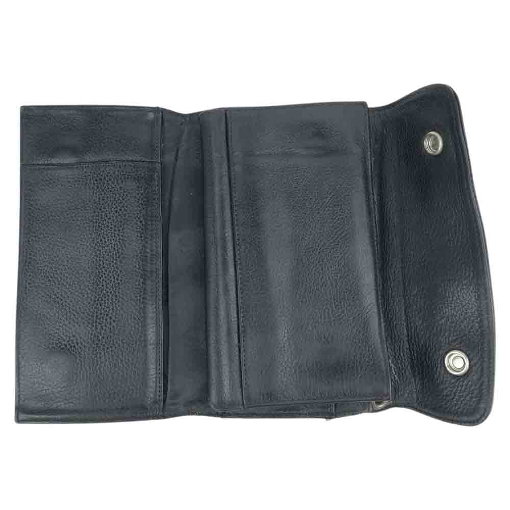 CHROME HEARTS クロムハーツ（原本無） クロスボール ボタン ウェーブ ウォレット ブラック系【中古】