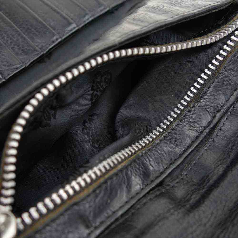CHROME HEARTS クロムハーツ（原本無） クロスボール ボタン ウェーブ ウォレット ブラック系【中古】