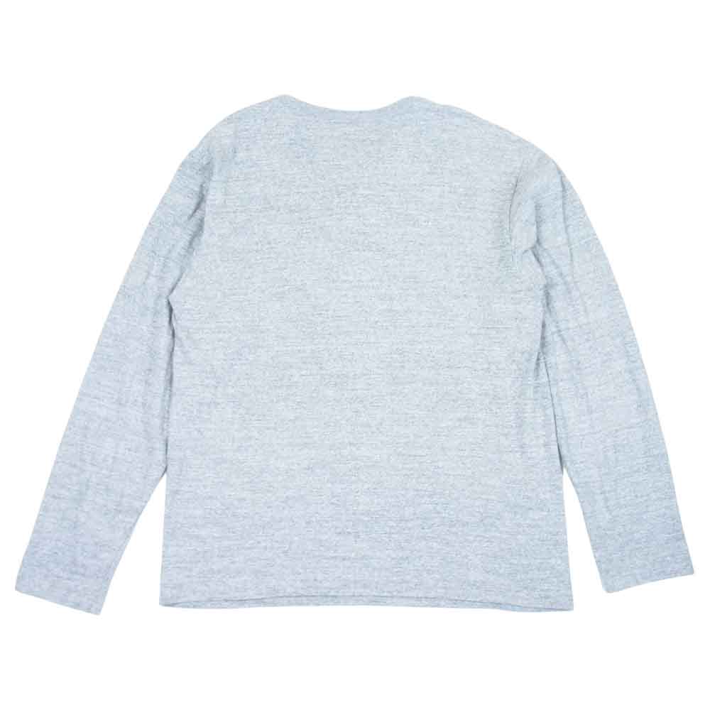 WAREHOUSE ウエアハウス 3ボタン ヘンリーネック 長袖 Tシャツ カットソー コットン グレー系 L【中古】