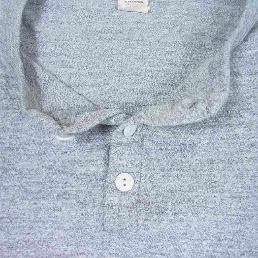 WAREHOUSE ウエアハウス 3ボタン ヘンリーネック 長袖 Tシャツ カットソー コットン グレー系 L【中古】