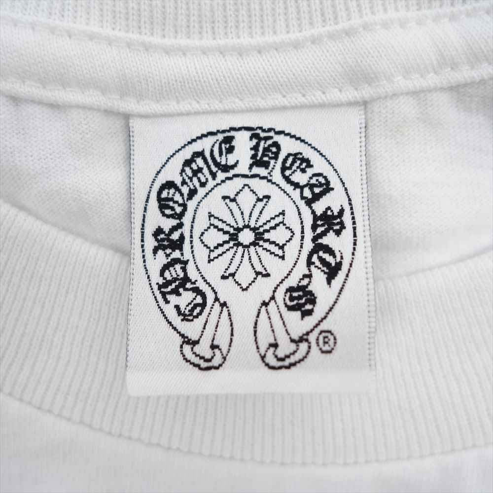 CHROME HEARTS クロムハーツ（原本無） 国内正規品 USA製 ホースシュー スクロールラベル スタープリント ポケット付き S/S Tシャツ ホワイト系 M【中古】