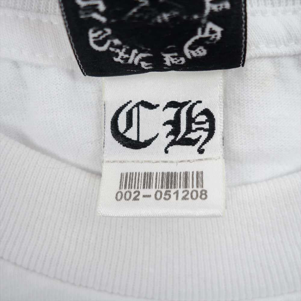 CHROME HEARTS クロムハーツ（原本無） 国内正規品 USA製 ホースシュー スクロールラベル スタープリント ポケット付き S/S Tシャツ ホワイト系 M【中古】