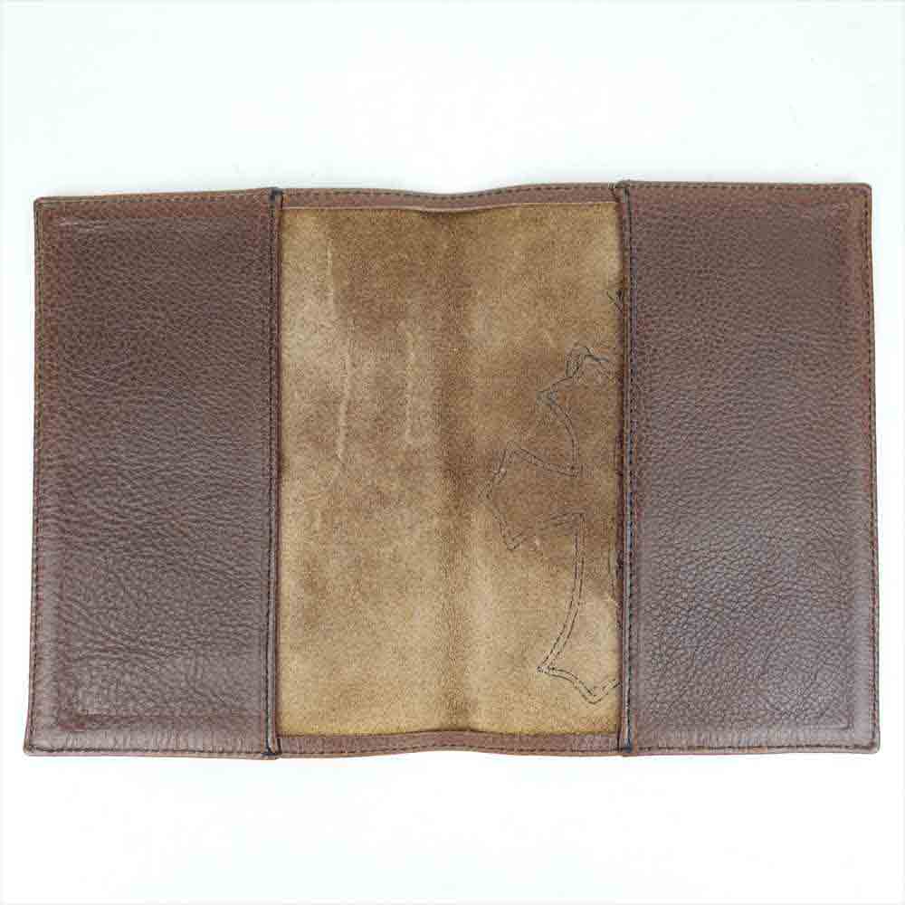 CHROME HEARTS クロムハーツ（原本無） PASSPORT COVER 3セメタリー クロスパッチ レザー パスポートケース ブラウン系【中古】
