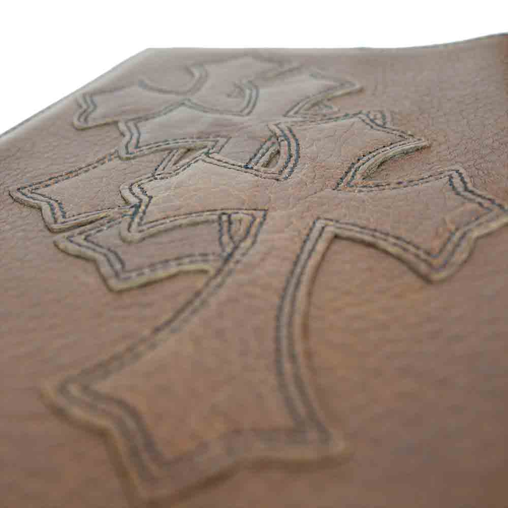 CHROME HEARTS クロムハーツ（原本無） PASSPORT COVER 3セメタリー クロスパッチ レザー パスポートケース ブラウン系【中古】