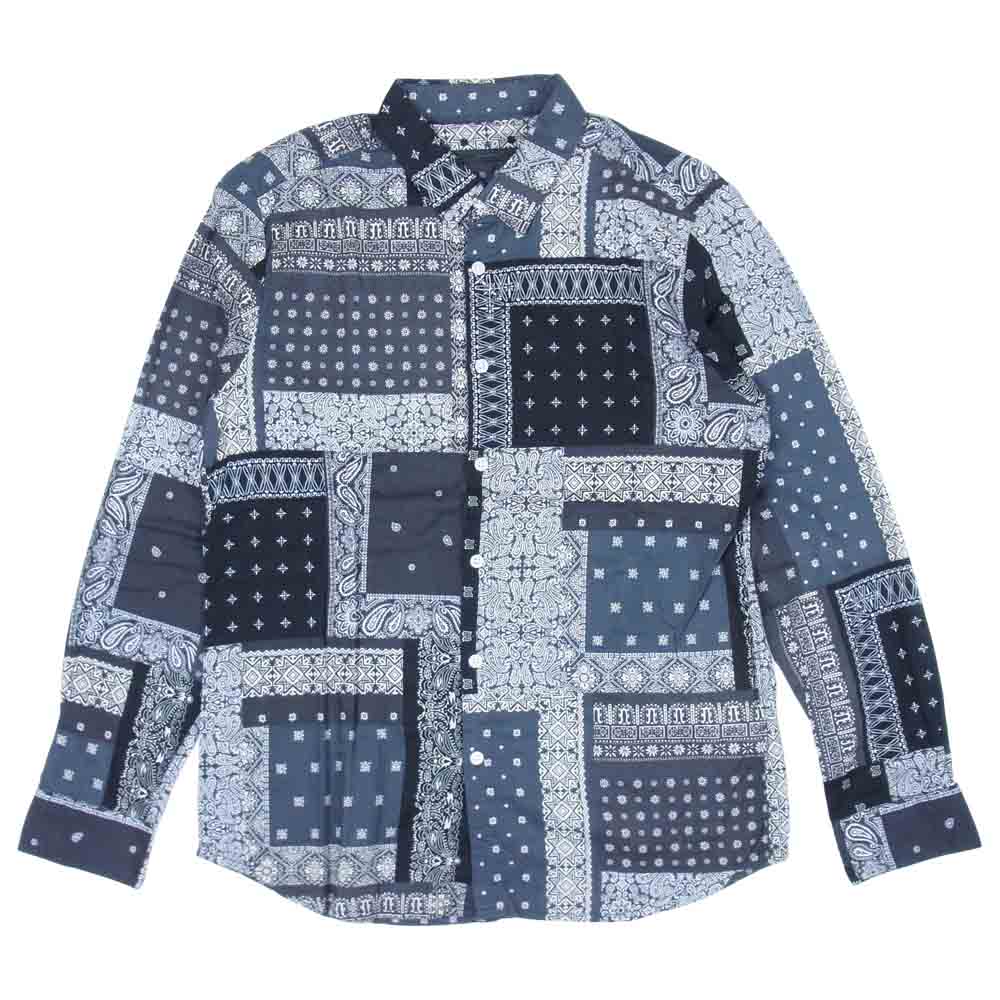 SOPHNET. ソフネット SOPH-180020 BANDANA REGULAR COLLAR SHIRT バンダナ レギュラー カラー 長袖 シャツ ブラック系 M【中古】