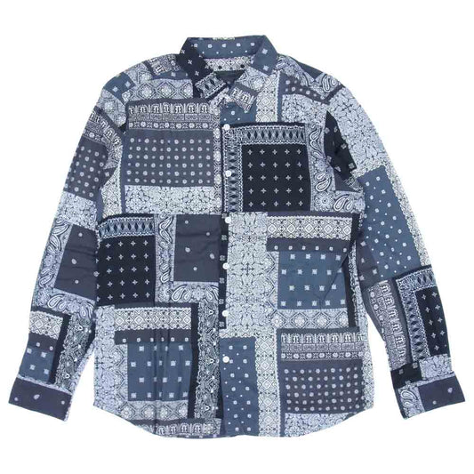 SOPHNET. ソフネット SOPH-180020 BANDANA REGULAR COLLAR SHIRT バンダナ レギュラー カラー 長袖 シャツ ブラック系 M【中古】