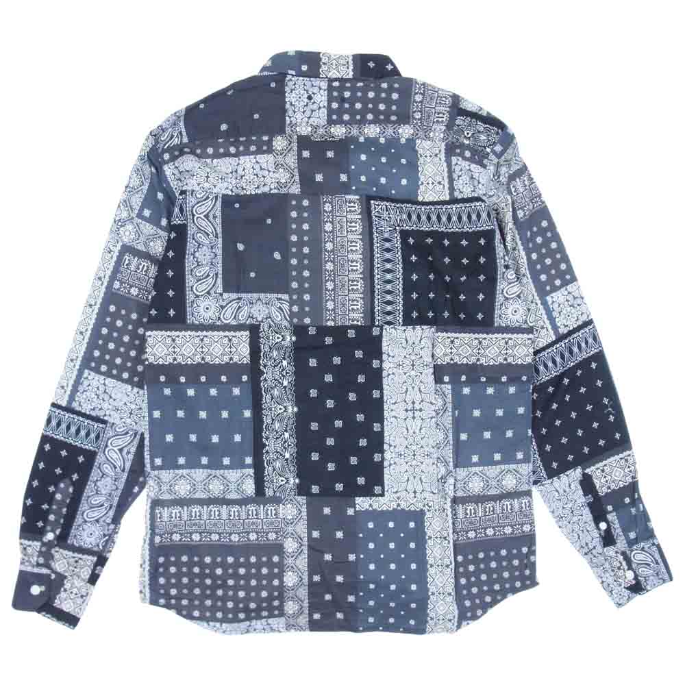 SOPHNET. ソフネット SOPH-180020 BANDANA REGULAR COLLAR SHIRT バンダナ レギュラー カラー 長袖 シャツ ブラック系 M【中古】