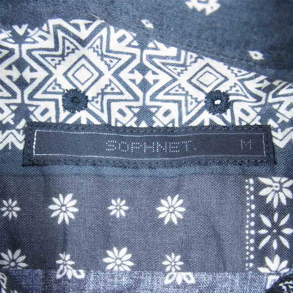SOPHNET. ソフネット SOPH-180020 BANDANA REGULAR COLLAR SHIRT バンダナ レギュラー カラー 長袖 シャツ ブラック系 M【中古】