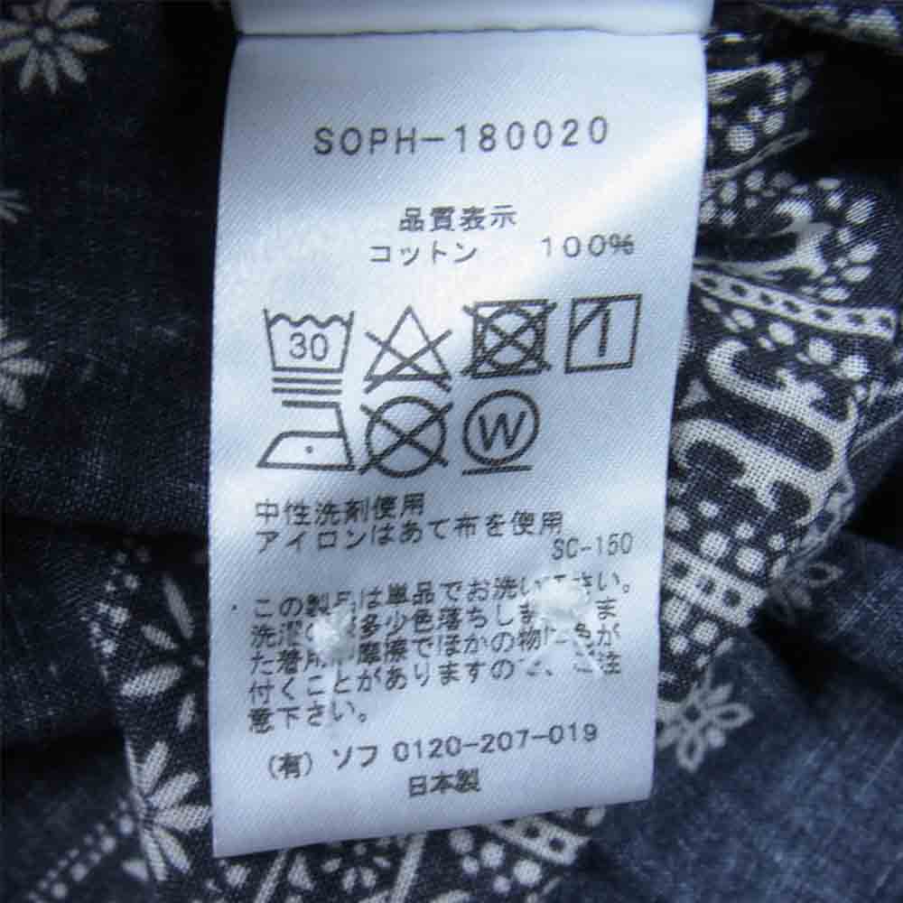 SOPHNET. ソフネット SOPH-180020 BANDANA REGULAR COLLAR SHIRT バンダナ レギュラー カラー 長袖 シャツ ブラック系 M【中古】