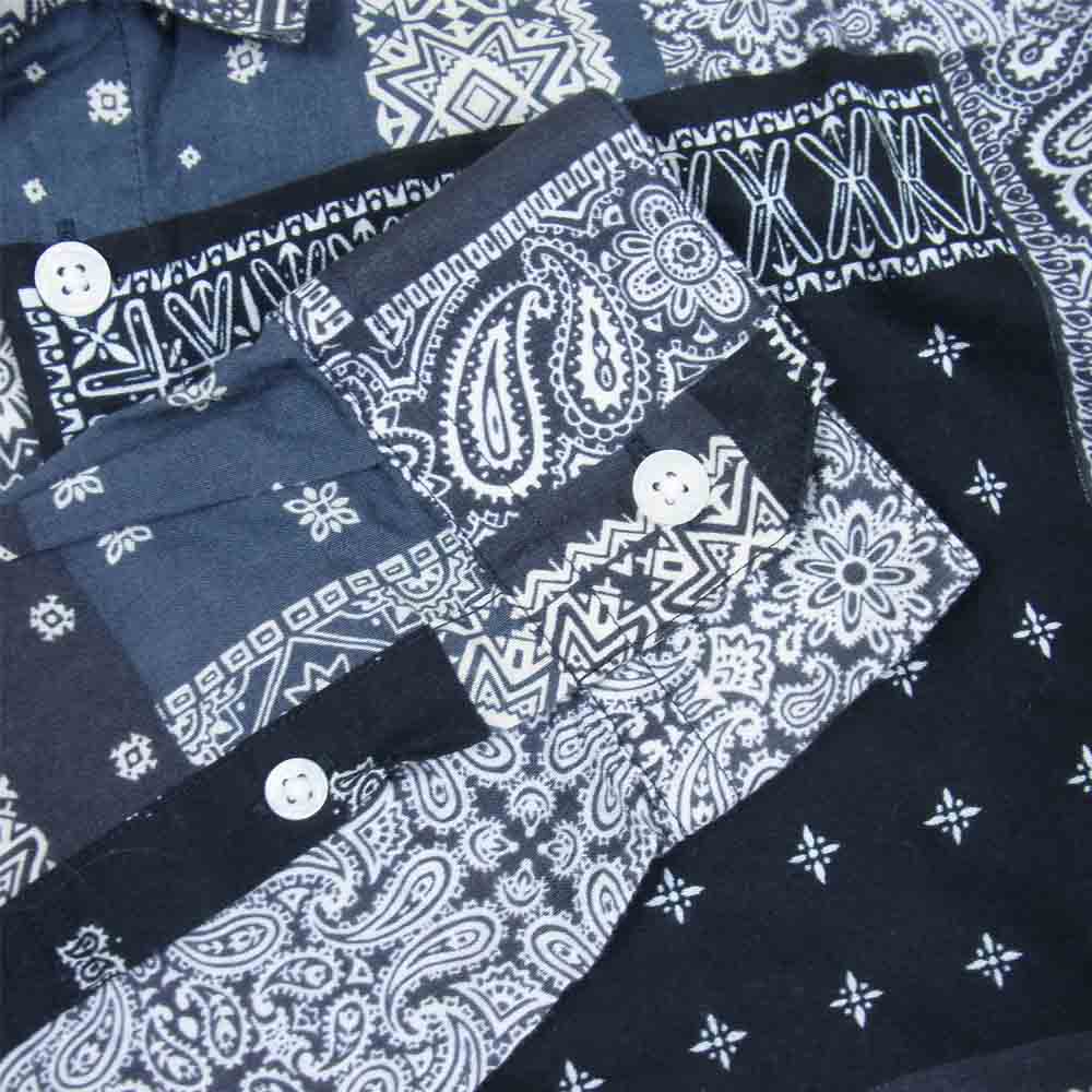 SOPHNET. ソフネット SOPH-180020 BANDANA REGULAR COLLAR SHIRT バンダナ レギュラー カラー 長袖 シャツ ブラック系 M【中古】