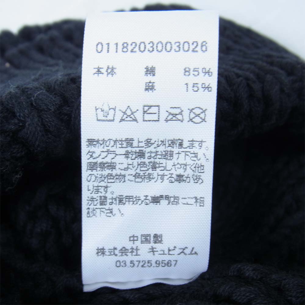 VISVIM ビズビム 18AW 0118203003026 KNIT CAP ニット キャップ コットン リネン ブラック系【中古】