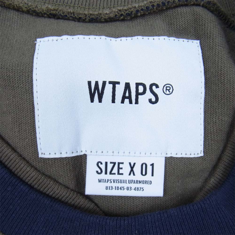 WTAPS ダブルタップス 20SS 201ATDT-CSM35 SNEAK PEAK TEE COTTON 長袖 Tシャツ OLIVEDRAB S【中古】