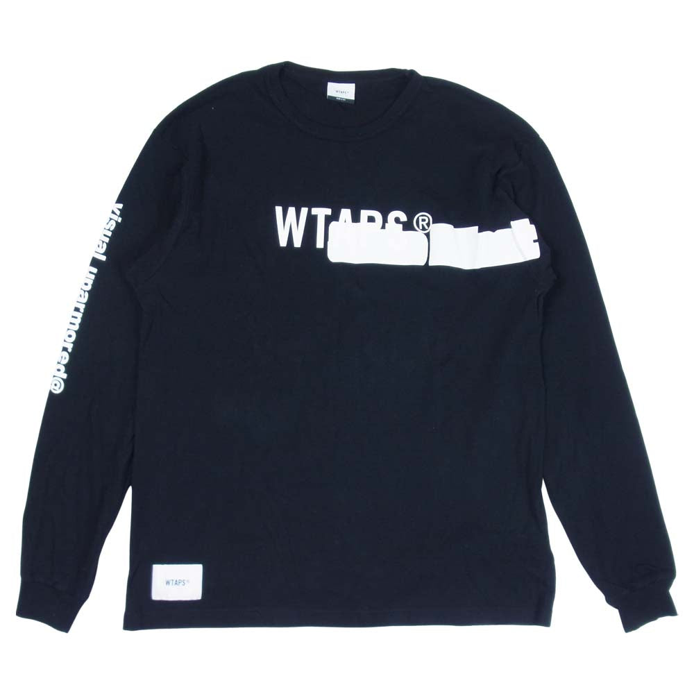 WTAPS ダブルタップス 19AW 192ATDT-CSM12 SIDE EFFECT LS TEE COTTON サイド エフェクト ロングスリーブ Tシャツ ブラック系 1【中古】