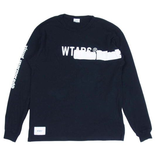 WTAPS ダブルタップス 19AW 192ATDT-CSM12 SIDE EFFECT LS TEE COTTON サイド エフェクト ロングスリーブ Tシャツ ブラック系 1【中古】