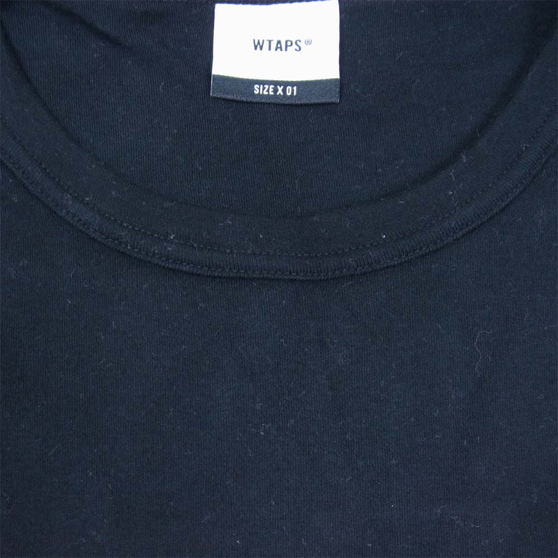 WTAPS ダブルタップス 19AW 192ATDT-CSM12 SIDE EFFECT LS TEE COTTON サイド エフェクト ロングスリーブ Tシャツ ブラック系 1【中古】