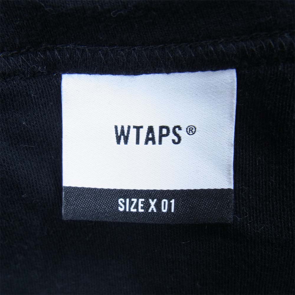 WTAPS ダブルタップス 19AW 192ATDT-CSM12 SIDE EFFECT LS TEE COTTON サイド エフェクト ロングスリーブ Tシャツ ブラック系 1【中古】