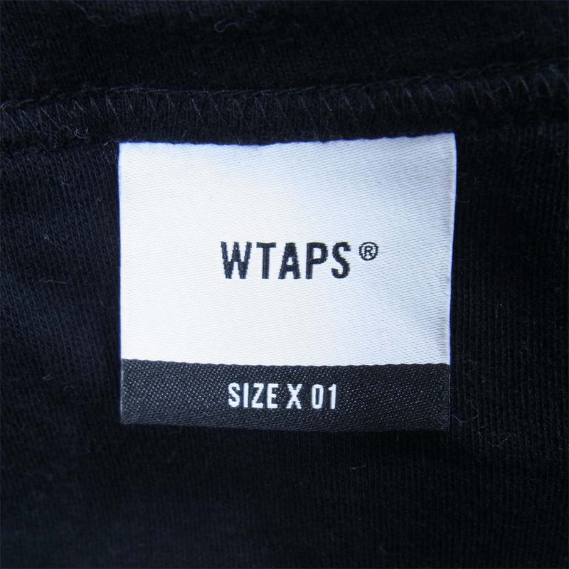 WTAPS ダブルタップス 19AW 192ATDT-CSM12 SIDE EFFECT LS TEE COTTON サイド エフェクト ロングスリーブ Tシャツ ブラック系 1【中古】