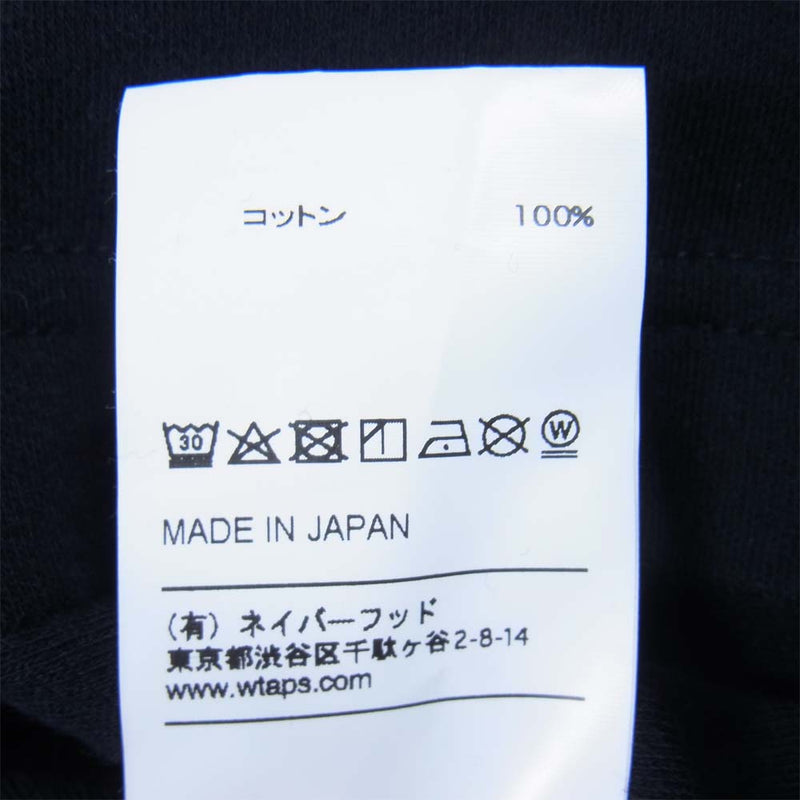 WTAPS ダブルタップス 19AW 192ATDT-CSM12 SIDE EFFECT LS TEE COTTON サイド エフェクト ロングスリーブ Tシャツ ブラック系 1【中古】