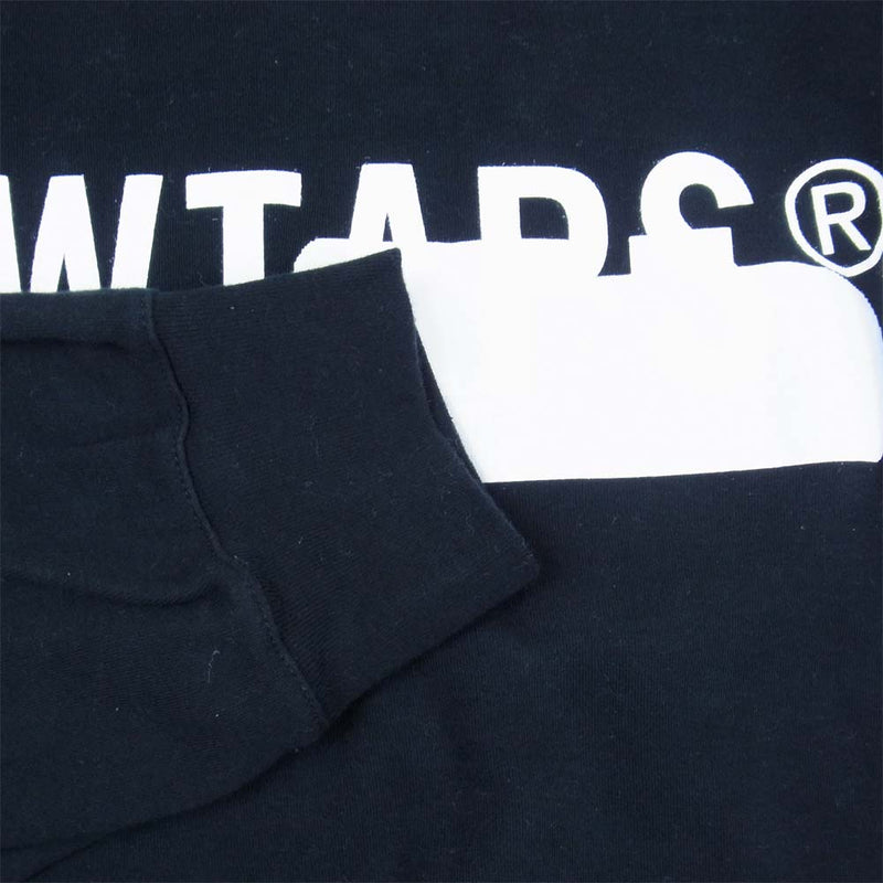 WTAPS ダブルタップス 19AW 192ATDT-CSM12 SIDE EFFECT LS TEE COTTON サイド エフェクト ロングスリーブ Tシャツ ブラック系 1【中古】