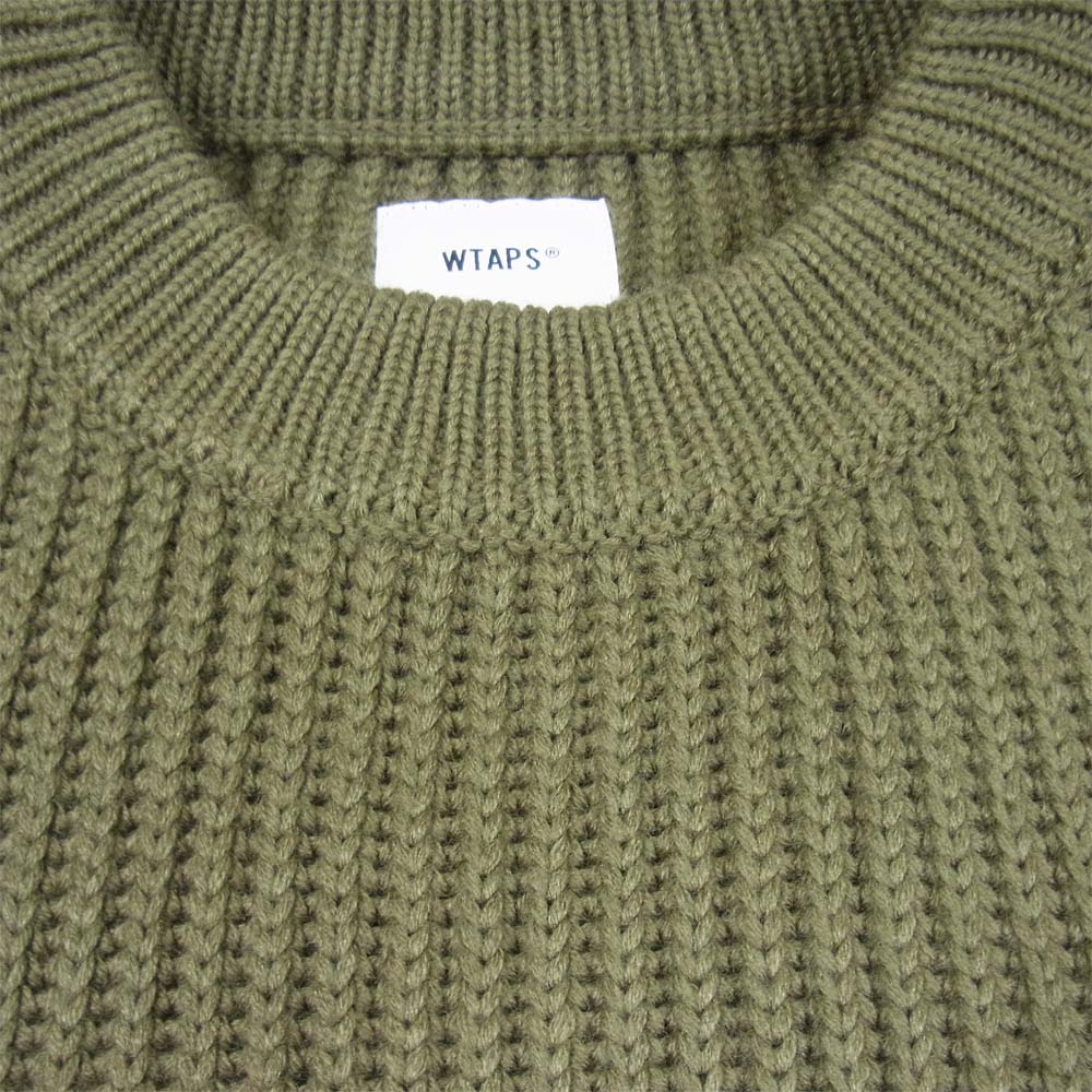 WTAPS ダブルタップス 18AW 182MADT-KNM02 SONAR SWEATER WOAC ニット セーター OLIVEDRAB S【美品】【中古】