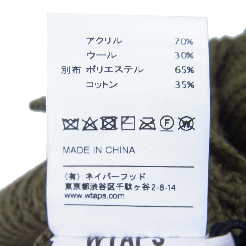 WTAPS ダブルタップス 18AW 182MADT-KNM02 SONAR SWEATER WOAC ニット セーター OLIVEDRAB S【美品】【中古】