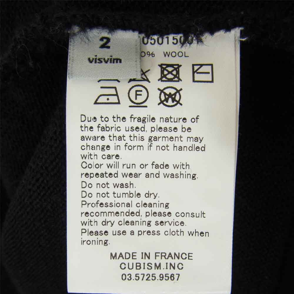 VISVIM ビズビム 17AW 0177205015001 JUMBO CREWNECK SWEATER FR ジャンボ クルーネック セーター ブラック系 2【中古】