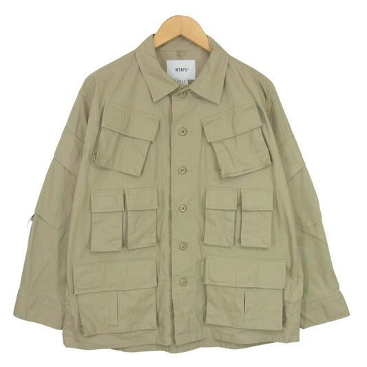 WTAPS ダブルタップス 20AW 202BRDT-SHM02 MODULAR LS COTTON RIPSTOP モジュラー リップストップ シャツ ベージュ系 S【美品】【中古】