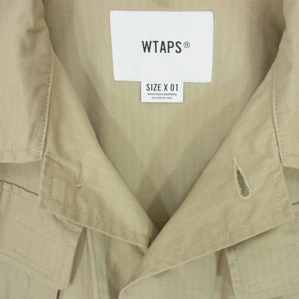 WTAPS ダブルタップス 20AW 202BRDT-SHM02 MODULAR LS COTTON RIPSTOP モジュラー リップストップ シャツ ベージュ系 S【美品】【中古】
