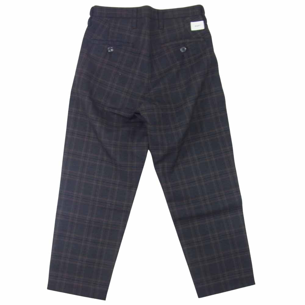 WTAPS ダブルタップス 20AW 202TQDT-PTM06 TUCK TROUSERS WOOL TWEES TEXTILE タック トラウザーズ パンツ ネイビー系 S【美品】【中古】