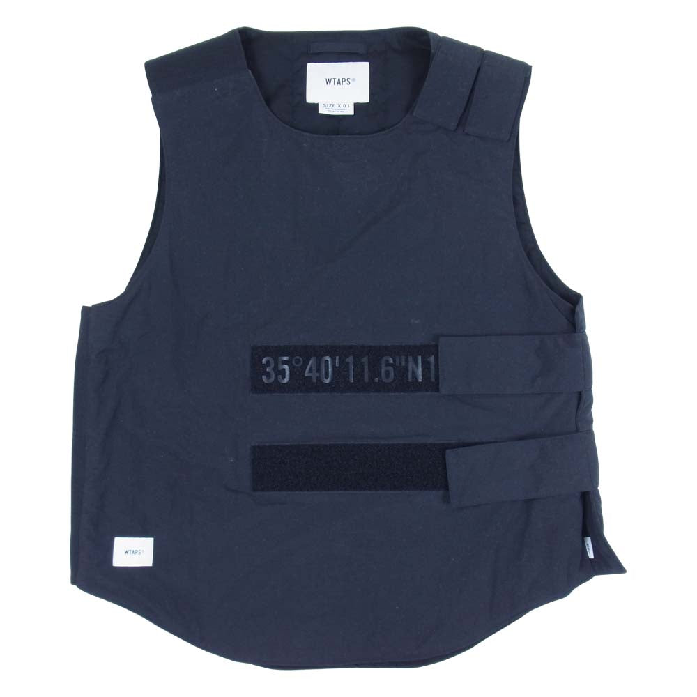 WTAPS ダブルタップス 19AW 19TQDT-JKM03 PAS JACKET NYLON TAFFETA ピーチ加工 ナイロン ベスト ジャケット ブラック系 S【美品】【中古】