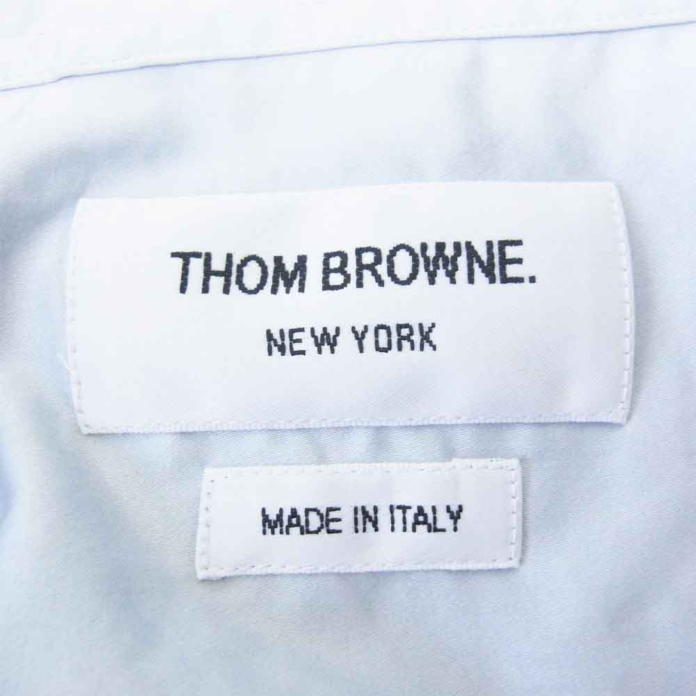 THOM BROWNE トムブラウン レギュラーカラー 半袖 シャツ ブルー系 1【中古】