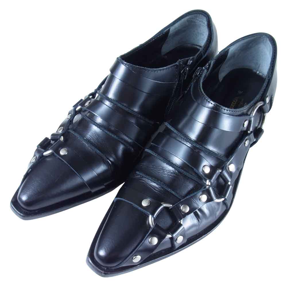 COMME des GARCONS コムデギャルソン JF-K102 JUNYA WATANABE ジュンヤワタナベ STUD DETAIL LEATHER SHOES レザー シューズ ブラック系 S【中古】