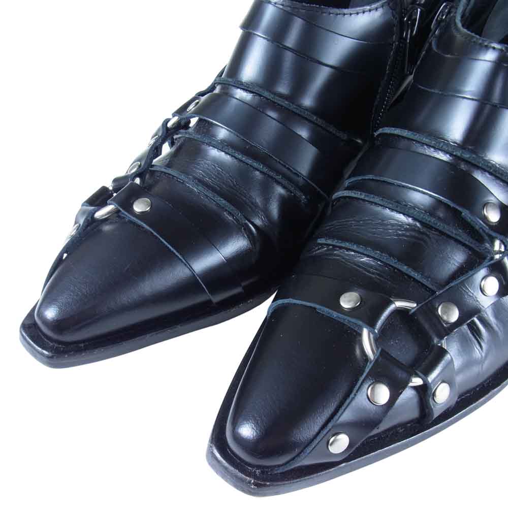 COMME des GARCONS コムデギャルソン JF-K102 JUNYA WATANABE ジュンヤワタナベ STUD DETAIL LEATHER SHOES レザー シューズ ブラック系 S【中古】