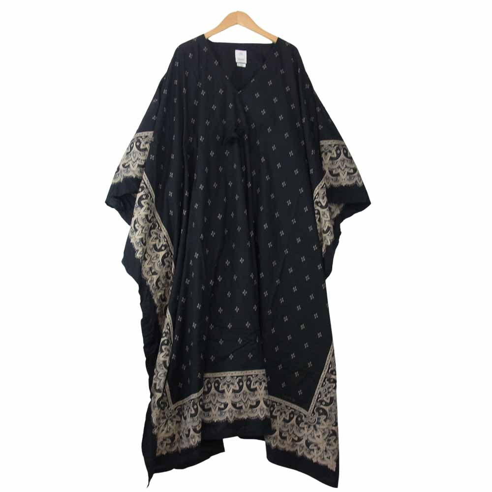 VISVIM ビズビム 0318105017002 KAFTAN DRESS バンダナ柄 カフタン ドレス ワンピース ブラック系 1【中古】