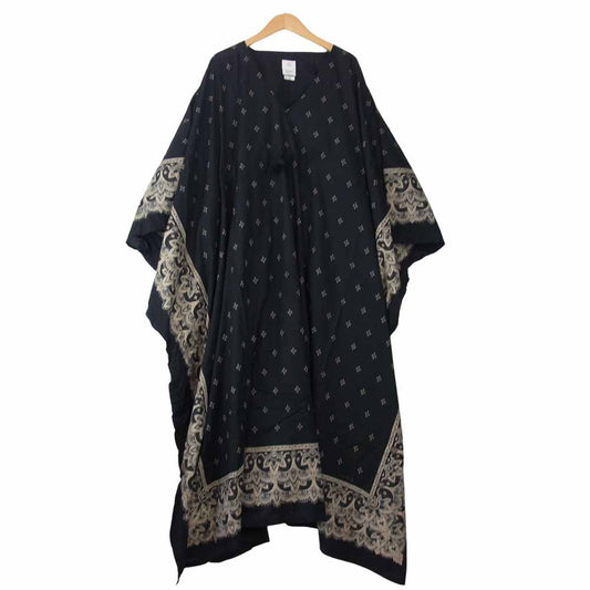 VISVIM ビズビム 0318105017002 KAFTAN DRESS バンダナ柄 カフタン ドレス ワンピース ブラック系 1【中古】
