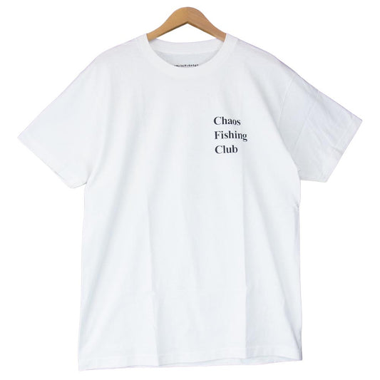 カオスフィッシングクラブ ロゴ クルーネック 半袖 Tシャツ ホワイト系 L【極上美品】【中古】