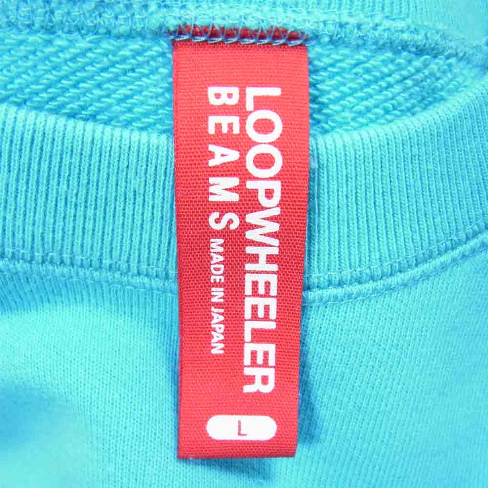 LOOPWHEELER ループウィラー BEAMS 別注 吊裏毛 スウェットシャツ 日本製 青緑系 L【中古】