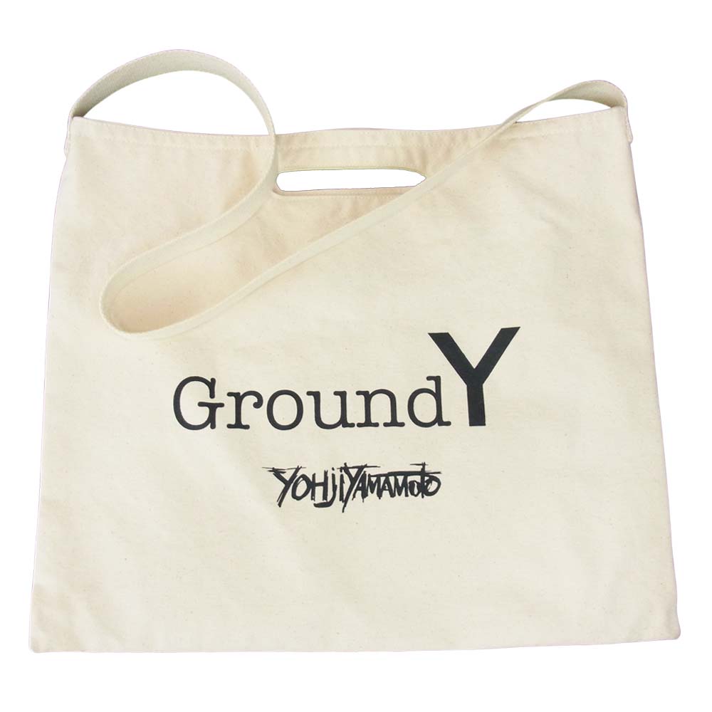 Yohji Yamamoto ヨウジヤマモト Ground Y Tote Cotton Canvas 3WAY Tote Bag グランドワイ コットン キャンバス トート 生成り系【美品】【中古】