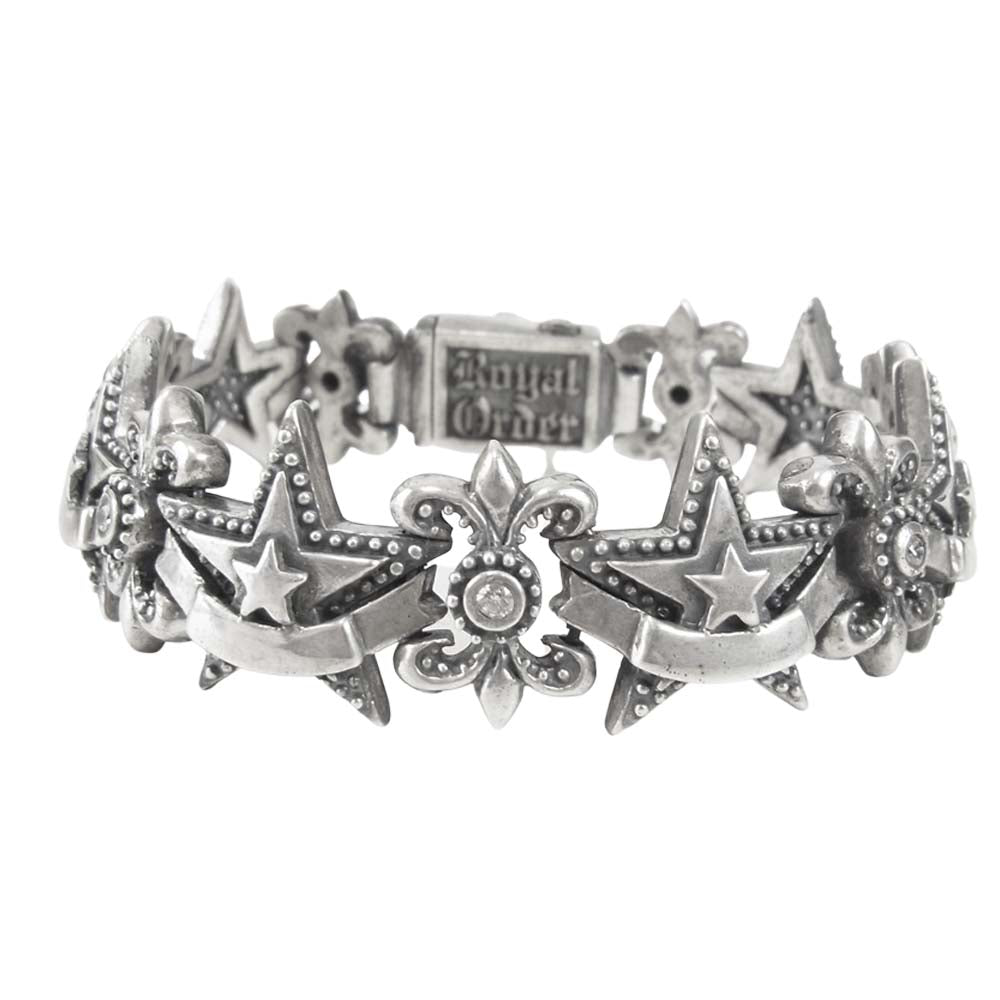 ROYAL ORDER ロイヤルオーダー SB197-2 Small banner star trellis スモール バナー スター ブレスレット シルバー系【中古】