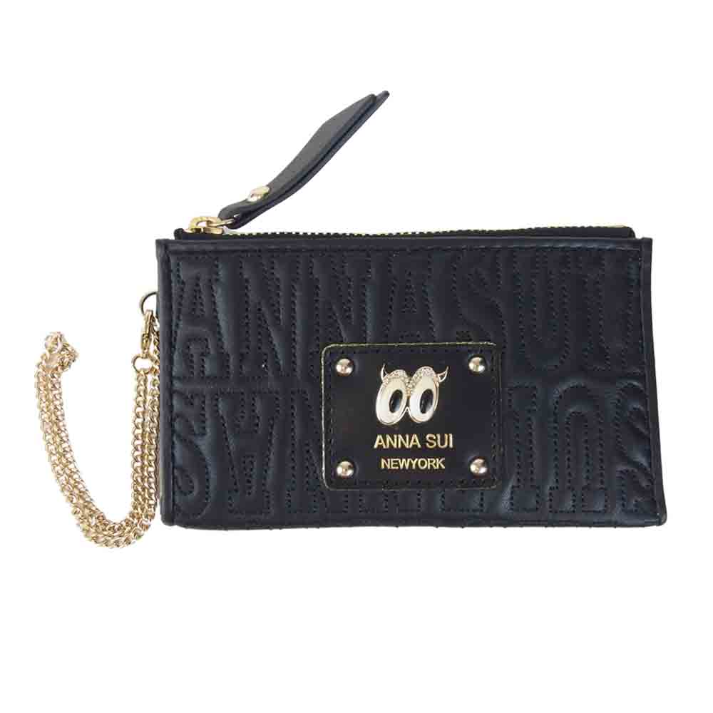ANNA SUI アナスイ 315302 ピークアブー マルチケース ブラック系【極上美品】【中古】