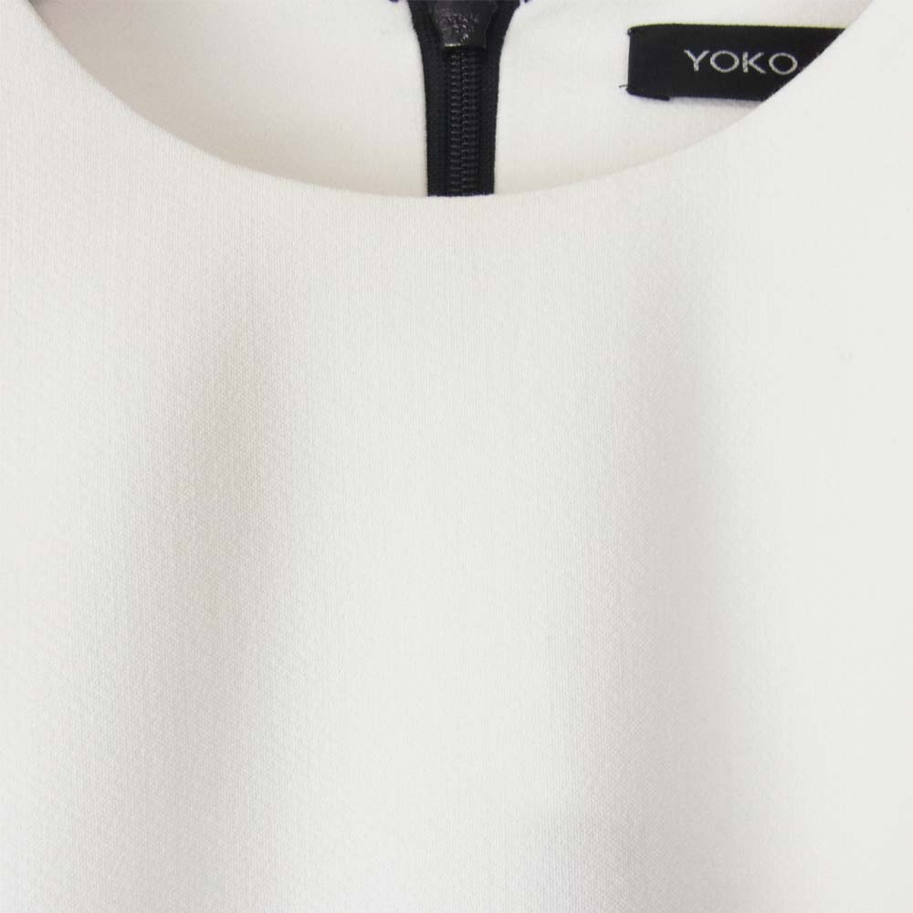 YOKO CHAN ヨーコチャン YCD-116-239 フレンチスリーブドレス ワンピース ホワイト系 36【中古】